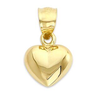 Solid 10k Gold Heart Pendant: Romantic Gift for Her
